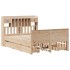 Cama con estantería sin colchón madera maciza de pino