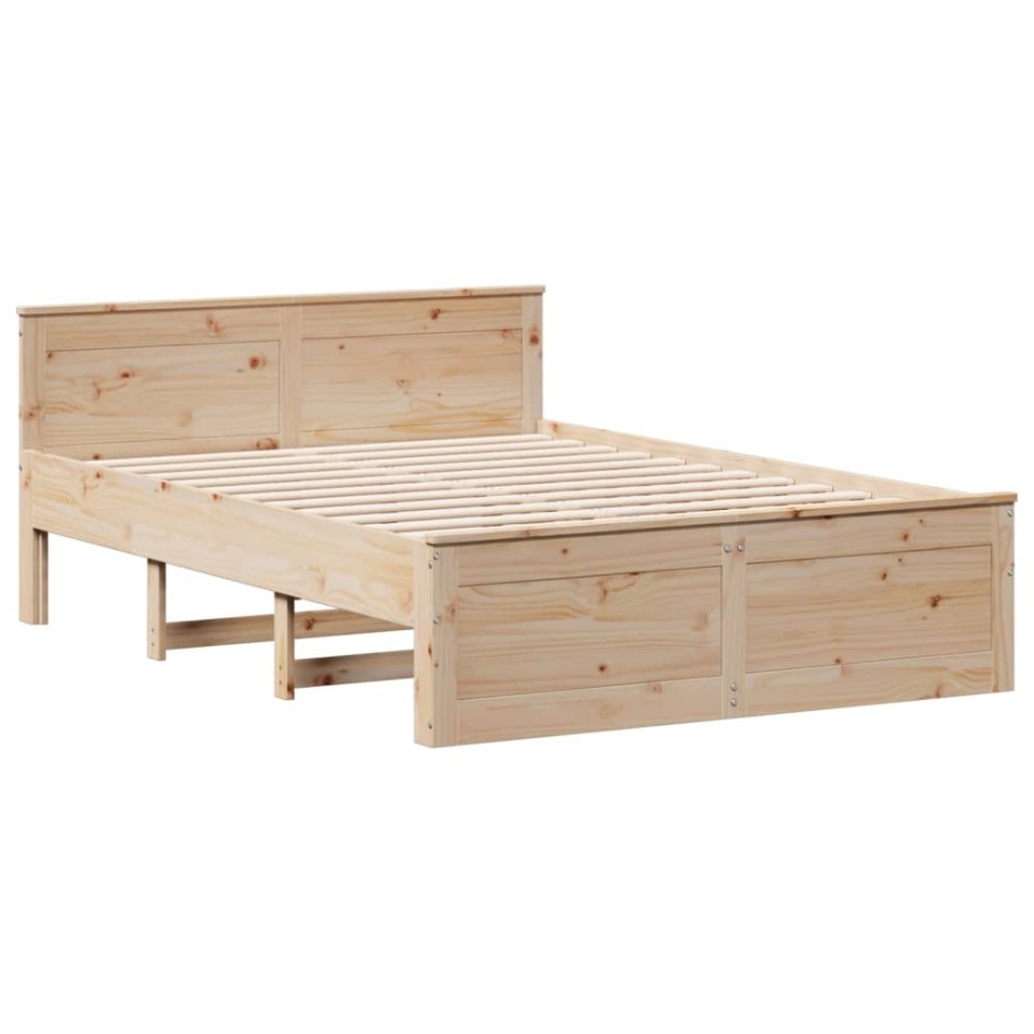 Cama con estantería sin colchón madera maciza de pino