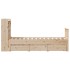 Cama con estantería sin colchón madera maciza de pino 90x200