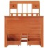 Cama con estantería sin colchón madera maciza marrón 75x190
