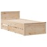 Cama con estantería sin colchón madera maciza de pino 75x190