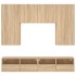 Muebles de TV de pared 5 pzas madera de ingeniería roble