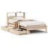 Cama con estantería sin colchón madera maciza de pino 75x190