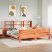 Cama sin colchón madera maciza de pino marrón cera 180x200 cm