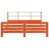 Cama sin colchón madera maciza de pino marrón cera 180x200