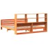 Cama sin colchón madera maciza de pino marrón cera 180x200