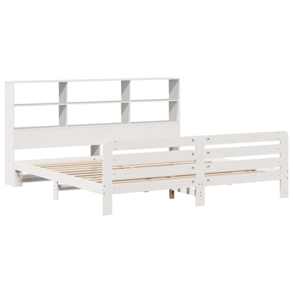 Estructura de cama sin colchón madera maciza blanca 200x200