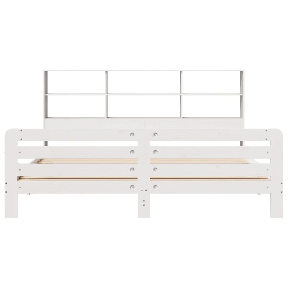 Estructura de cama sin colchón madera maciza blanca 200x200