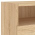 Muebles de TV de pared 5 pzas madera de ingeniería roble