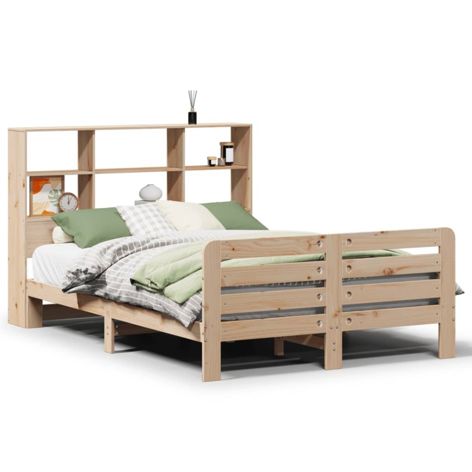 Estructura de cama sin colchón madera maciza de pino 160x200