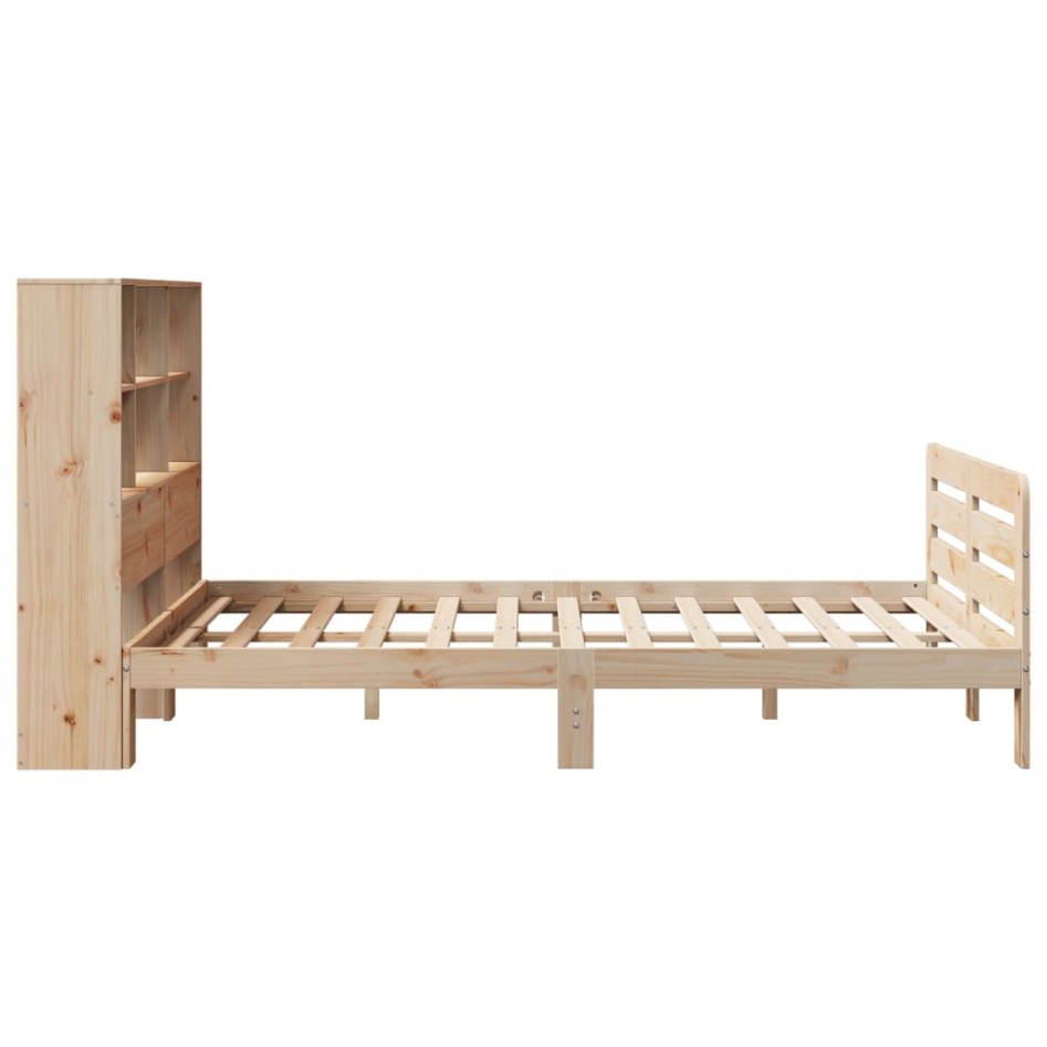 Estructura de cama sin colchón madera maciza de pino 160x200