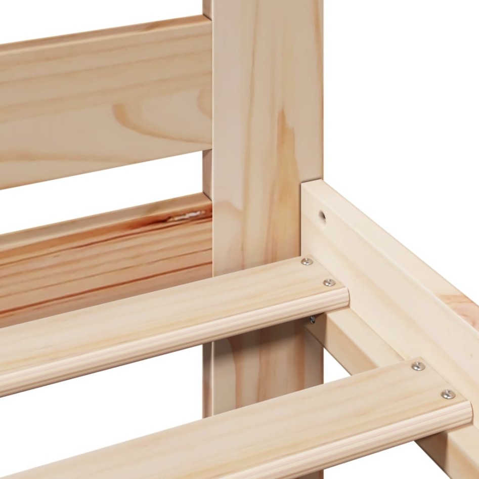 Estructura de cama sin colchón madera maciza de pino 160x200