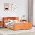 Cama sin colchón madera maciza de pino marrón cera 140x190