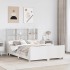 Cama con estantería sin colchón madera maciza blanca 150x200