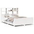 Cama con estantería sin colchón madera maciza blanca 150x200