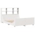 Cama con estantería sin colchón madera maciza blanca 150x200