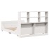 Cama con estantería sin colchón madera maciza blanca 150x200