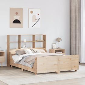 Cama con estantería sin colchón madera maciza 140x200