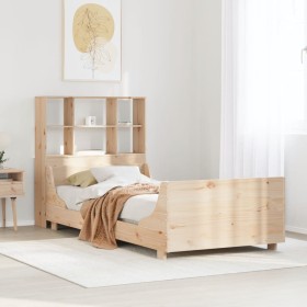 Cama con estantería sin colchón madera maciza 100x200