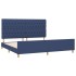 Estructura de cama con cabecero de tela azul 200x200
