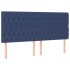 Estructura de cama con cabecero de tela azul 200x200