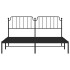Estructura cama sin colchón con cabecero metal negro 180x200