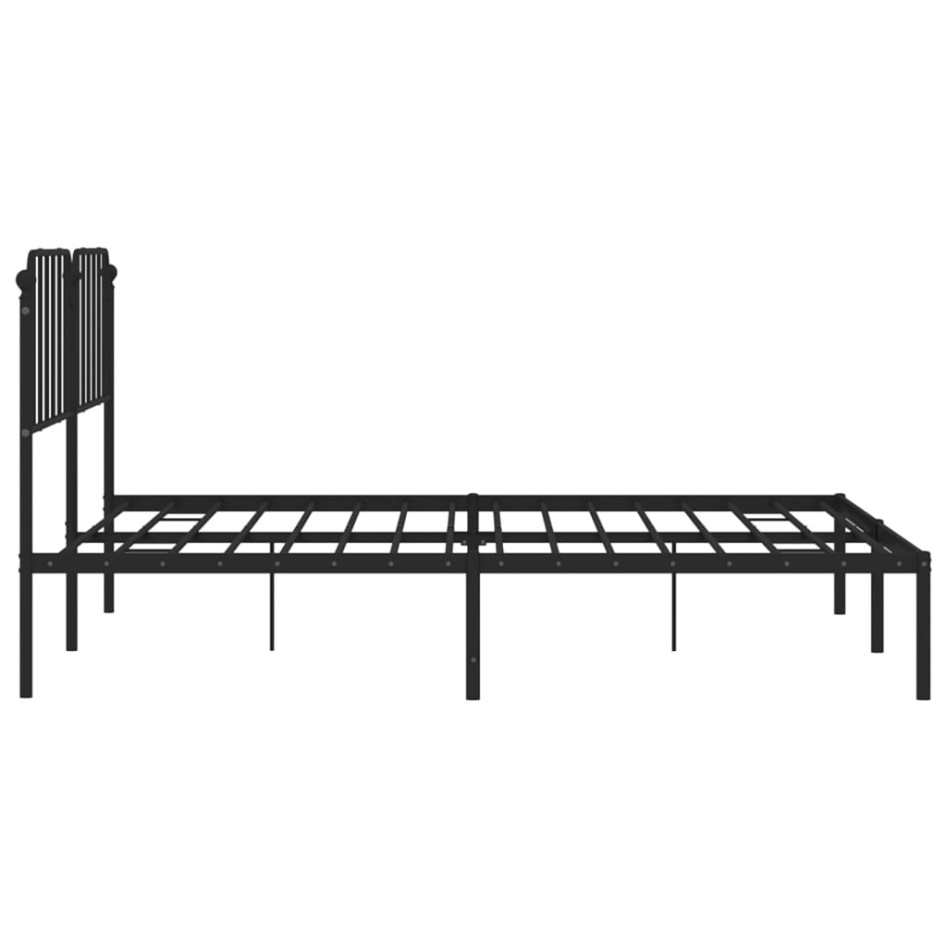 Estructura cama sin colchón con cabecero metal negro 180x200