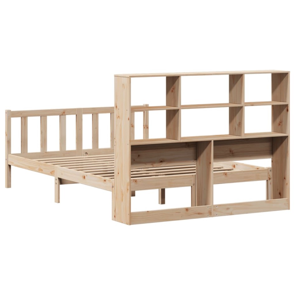 Cama con estantería sin colchón madera maciza de pino