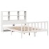 Cama con estantería sin colchón madera maciza blanca 150x200