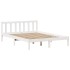 Cama con estantería sin colchón madera maciza blanca 150x200
