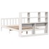 Cama con estantería sin colchón madera maciza blanca 150x200