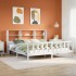 Cama con estantería sin colchón madera maciza blanca 200x200