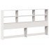 Cama con estantería sin colchón madera maciza blanca 200x200