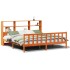 Cama con estantería sin colchón madera maciza marrón 200x200