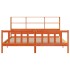 Cama con estantería sin colchón madera maciza marrón 200x200