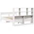 Cama con estantería sin colchón madera maciza blanca 150x200