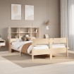 Cama con estantería sin colchón madera maciza de pino 140x200cm