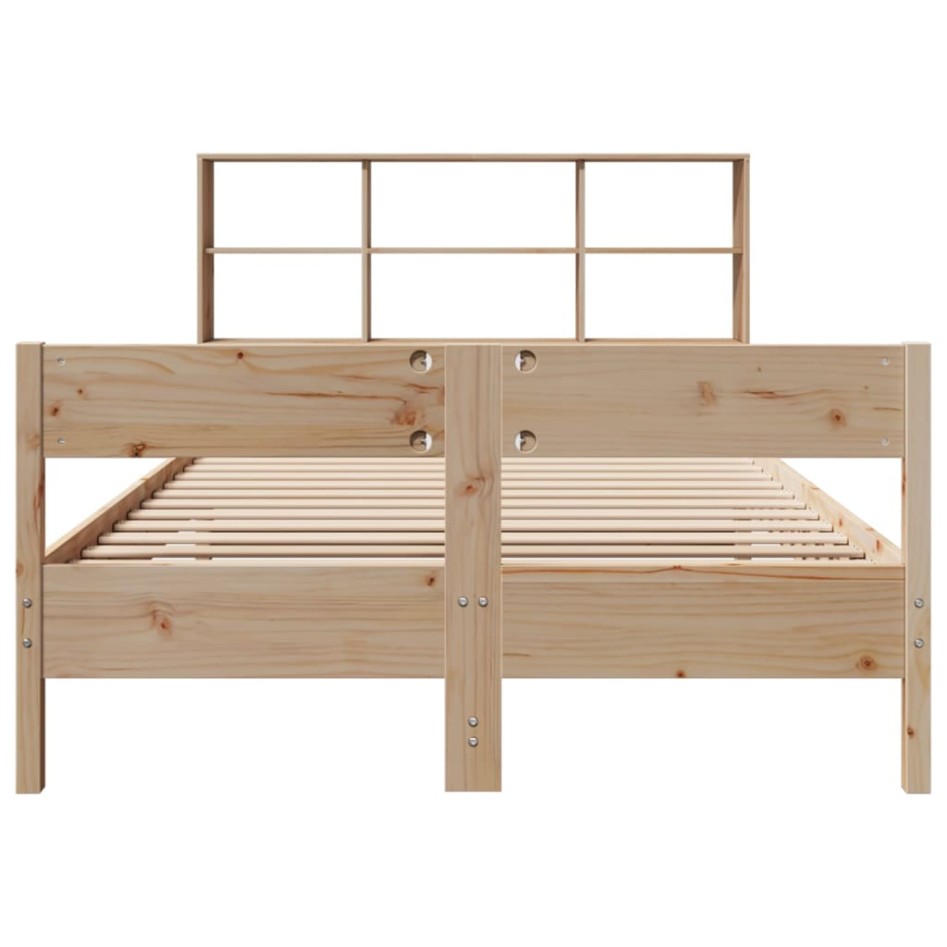 Cama con estantería sin colchón madera maciza de pino