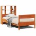 Sofá con estantería sin colchón madera maciza marrón 90x200