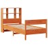 Sofá con estantería sin colchón madera maciza marrón 90x200