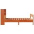 Sofá con estantería sin colchón madera maciza marrón 90x200
