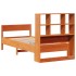 Sofá con estantería sin colchón madera maciza marrón 90x200