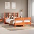 Cama con estantería sin colchón madera maciza marrón