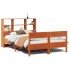 Cama con estantería sin colchón madera maciza marrón