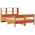 Cama con estantería sin colchón madera maciza marrón