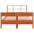 Cama con estantería sin colchón madera maciza marrón