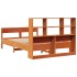 Cama con estantería sin colchón madera maciza marrón