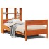 Cama con estantería sin colchón madera maciza marrón 90x190