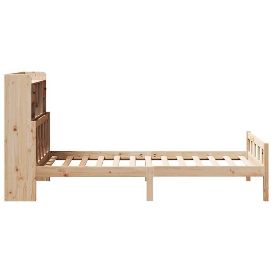 Cama con estantería sin colchón madera maciza de pino 90x190