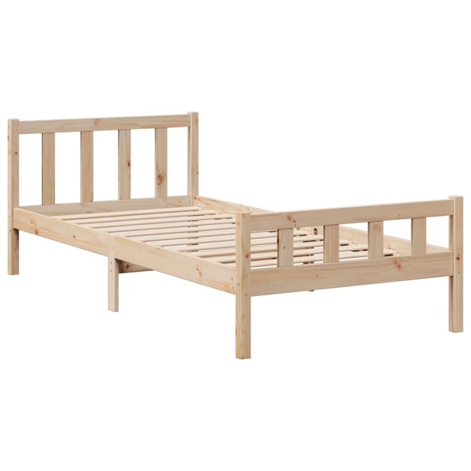Cama con estantería sin colchón madera maciza de pino 90x190